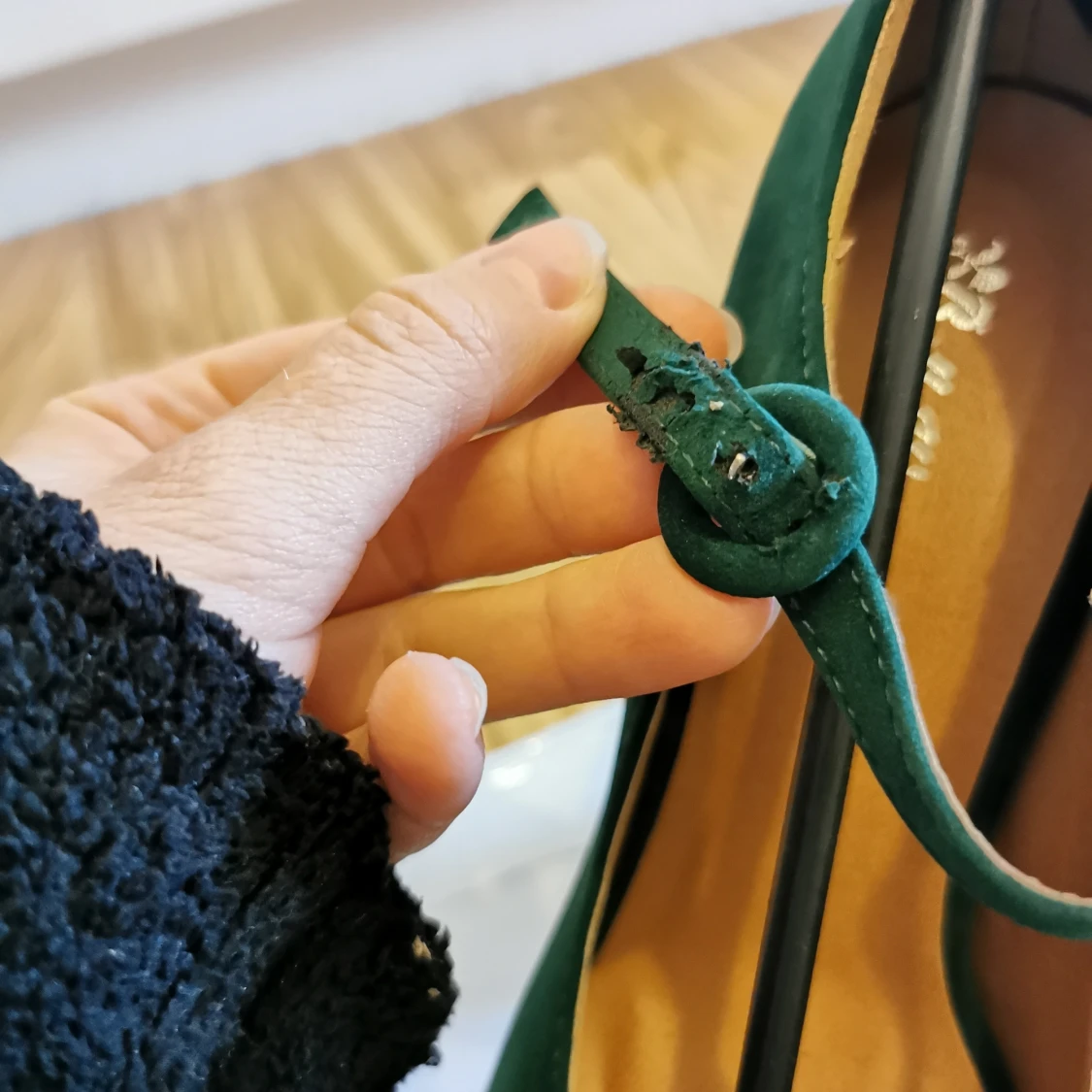 Gröna klackskor i sammet - 91