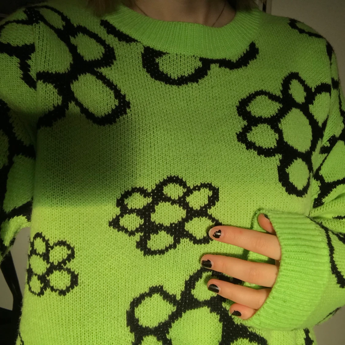 Blommig sweatshirt - 90