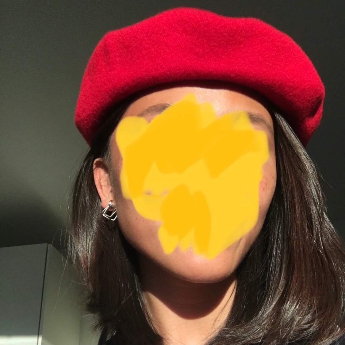 Röd basker, 100% ull