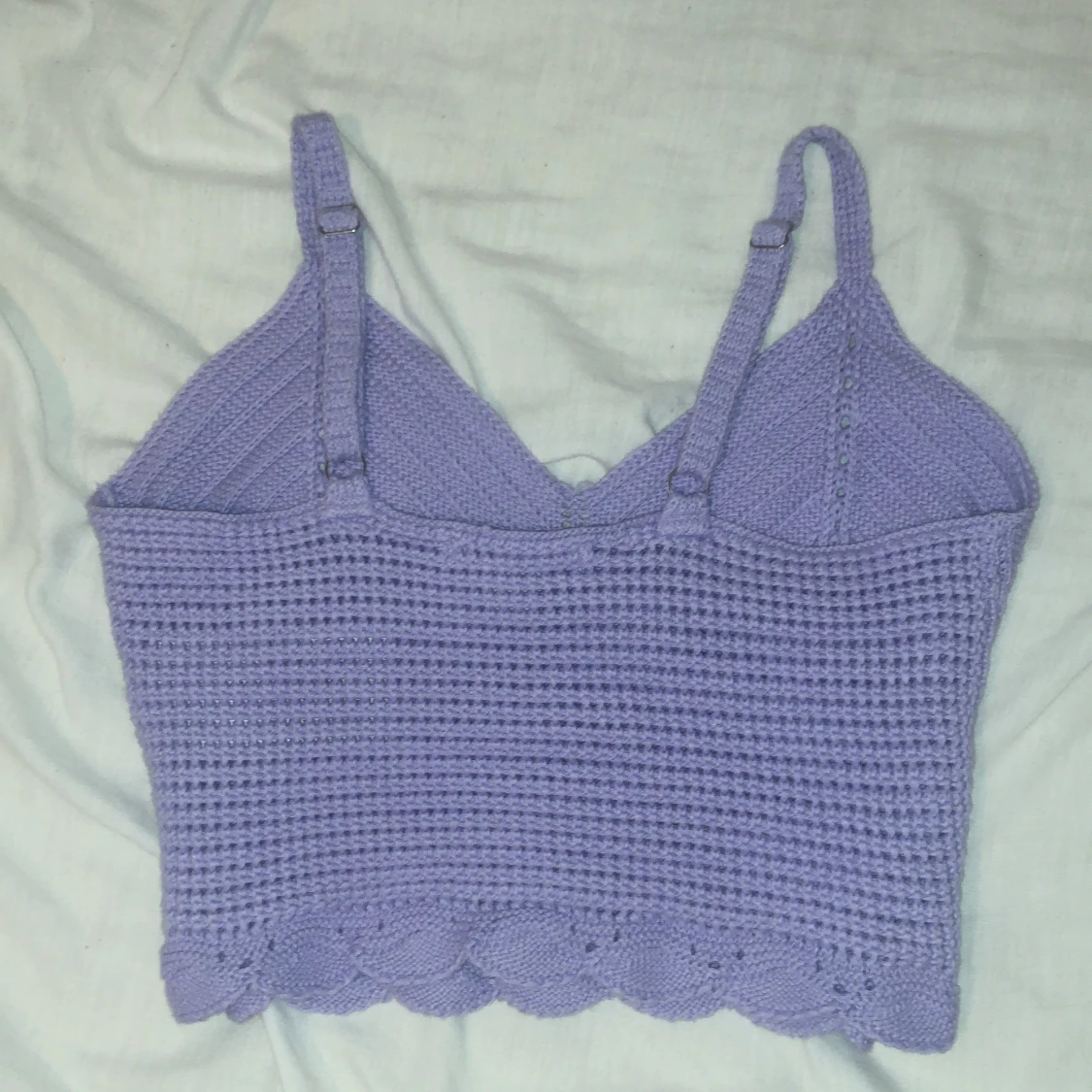 Stickat lila linne  - 90