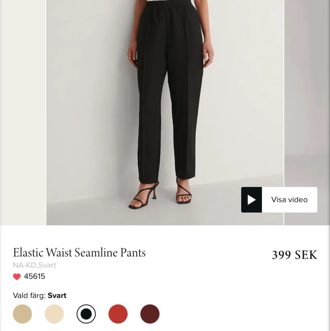 Kostymbyxor i svart med väck i benen  - 91