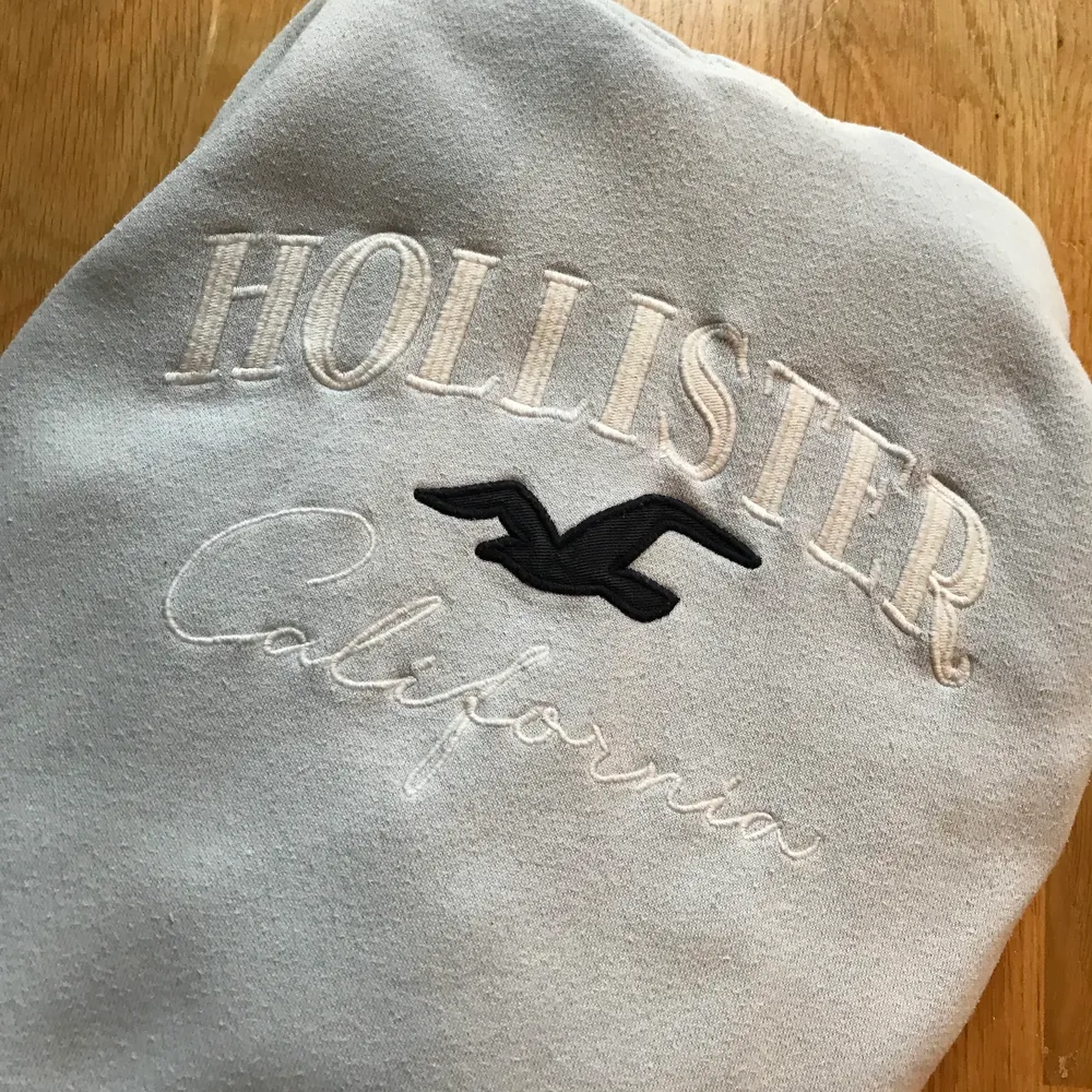 Ljusblå hoodie från Hollister. Lite nopprig annars superfin! Köpt för 600kr. . Hoodies.