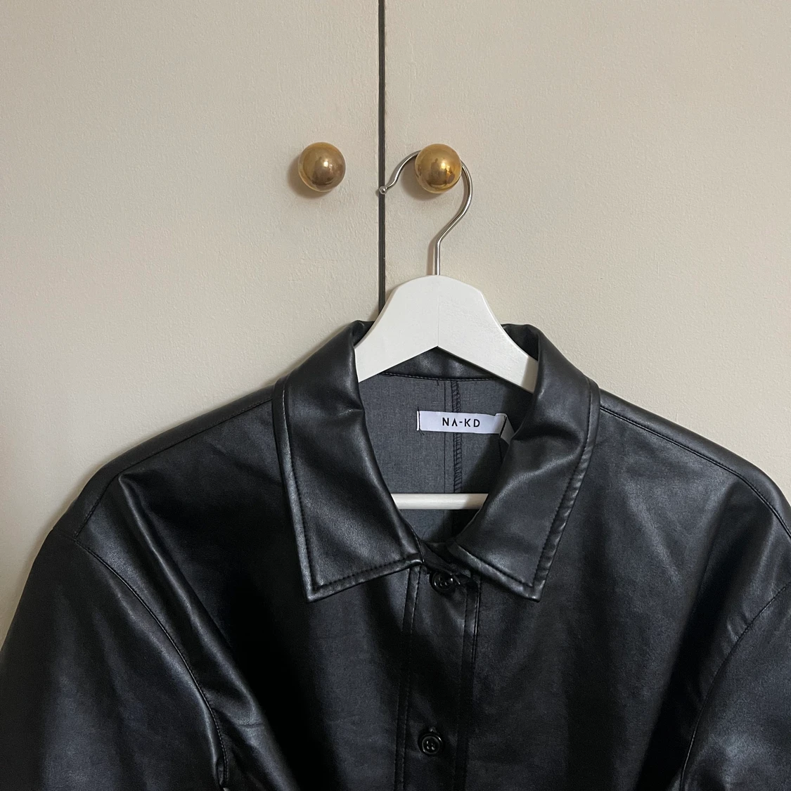 Faux leather dress svart strl. 36 - 91