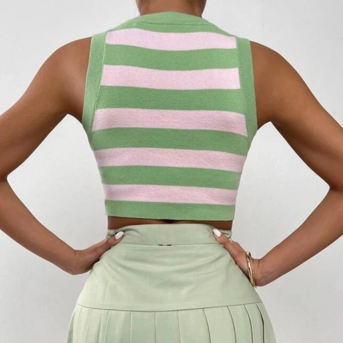 Rosa/grön topp - 90