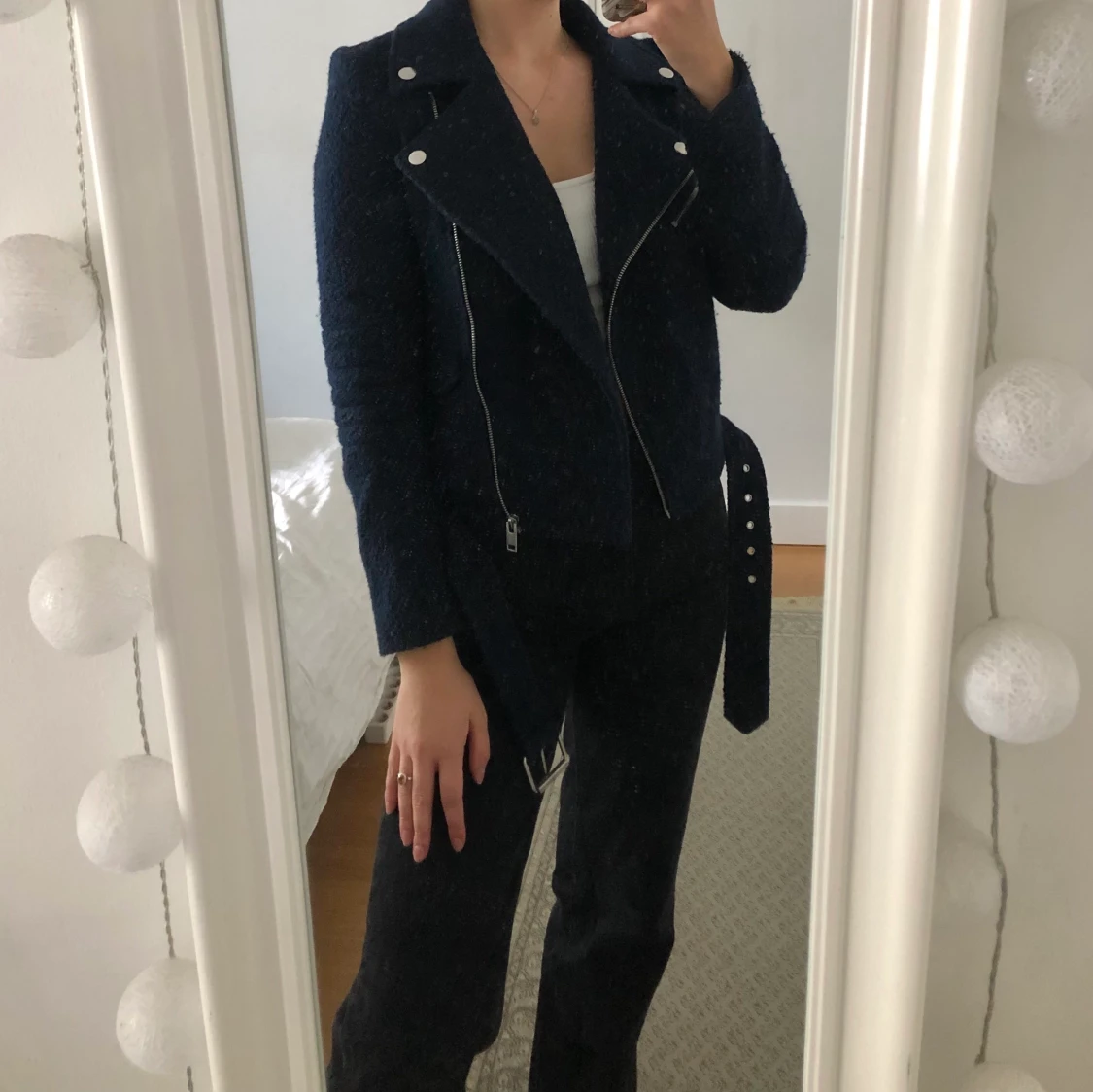 Bikerjacka i teddymaterial - 90