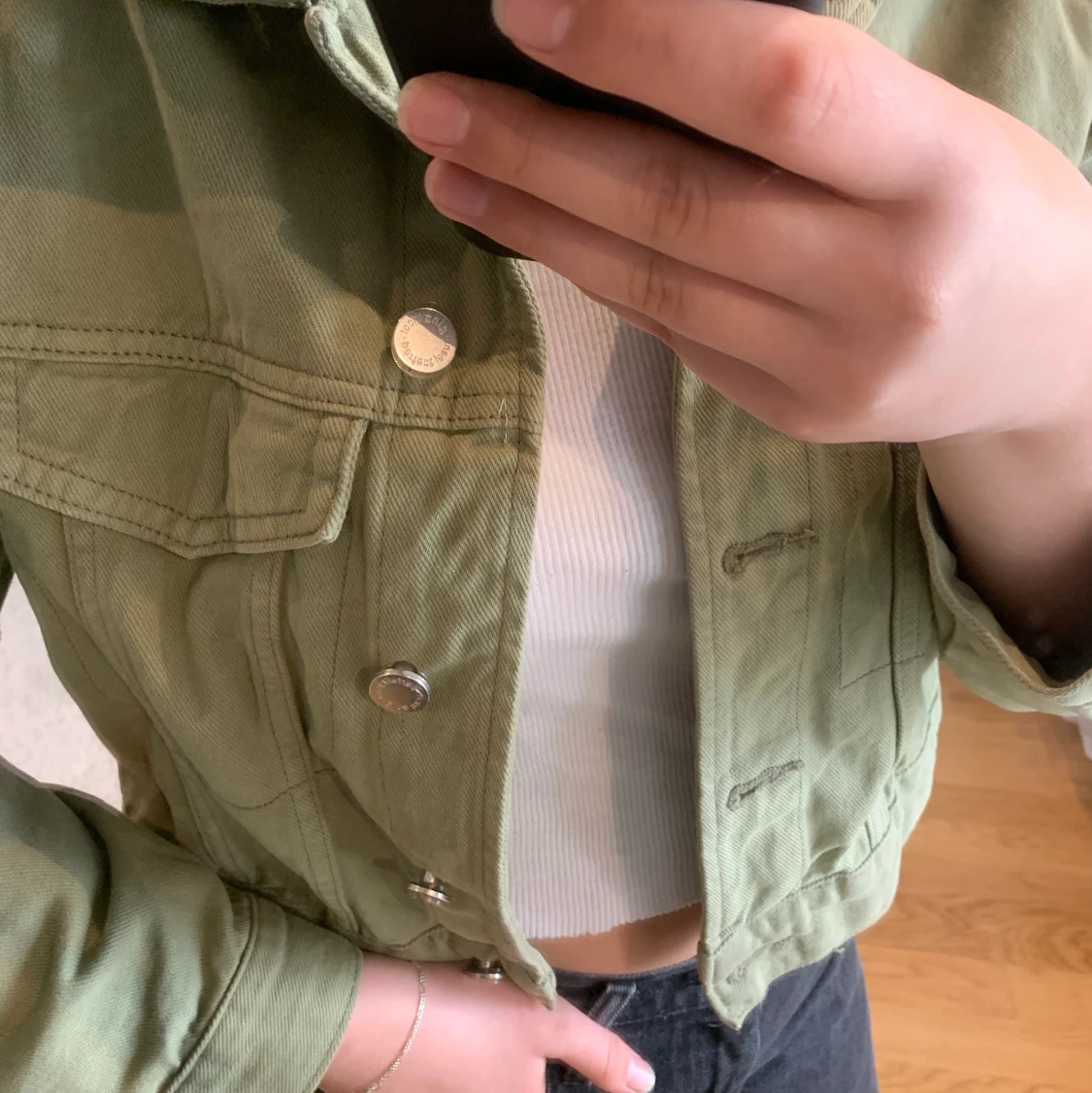 Croppad jeansjacka  - 90