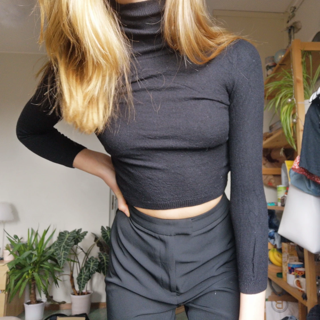 Svart stickad turtleneck❤️ - 90