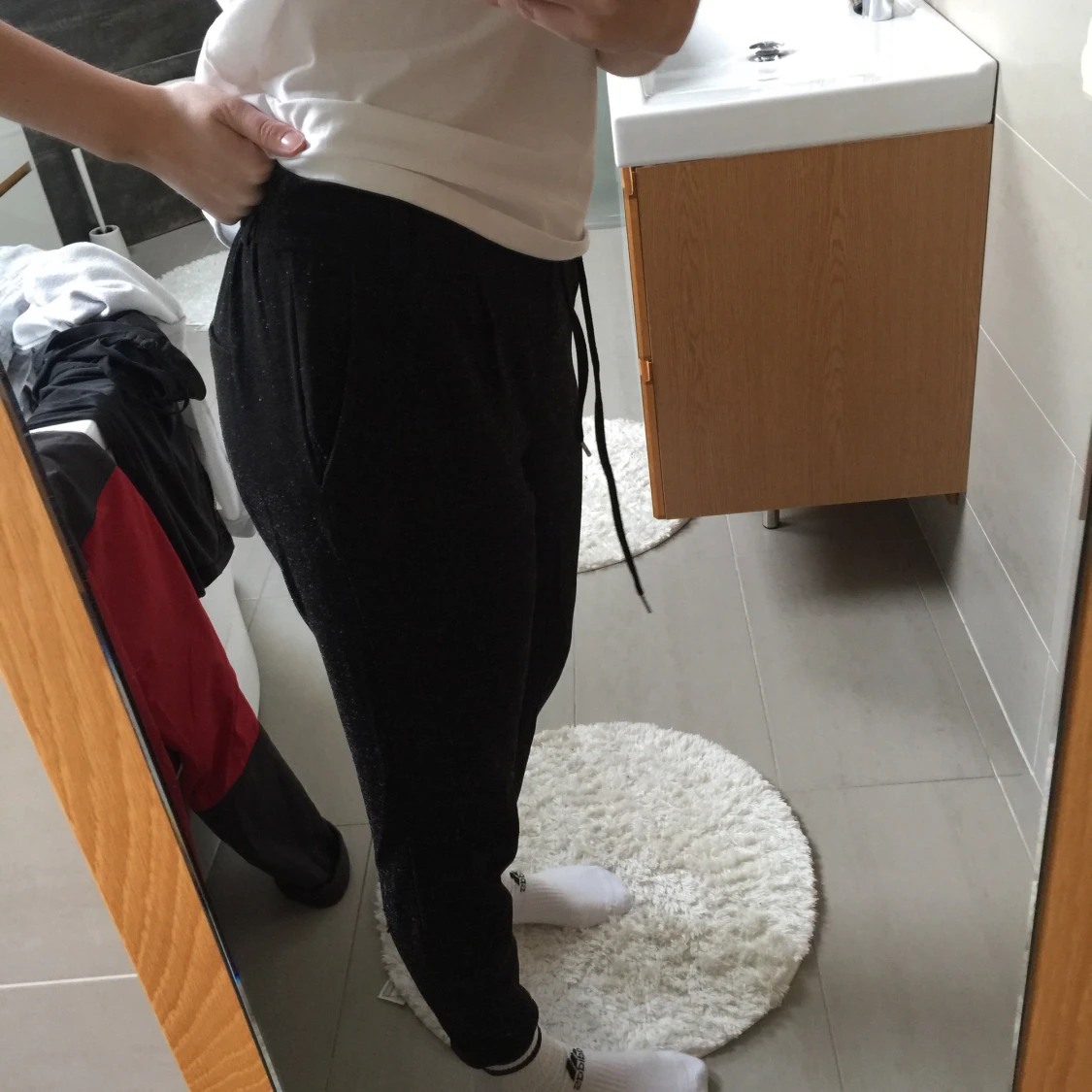 Svartglittriga mjukisbyxor - 90