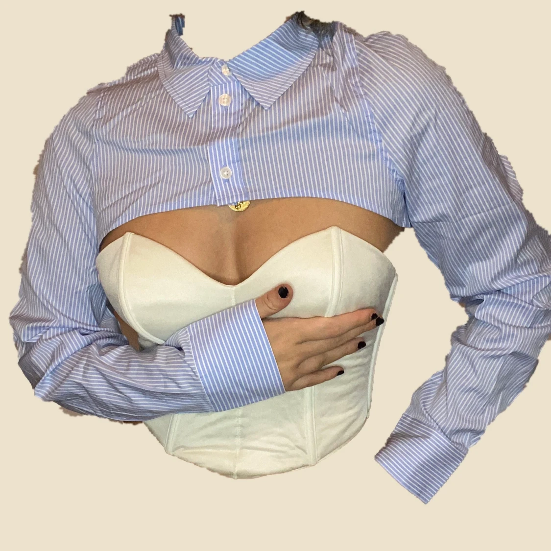 Cropped striped shirt size S