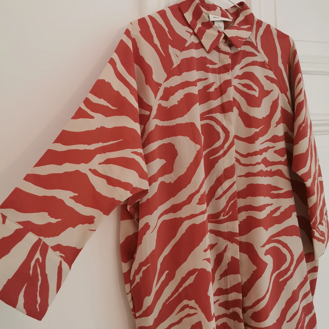 Orange zebramönstrad skjortklänning - 91