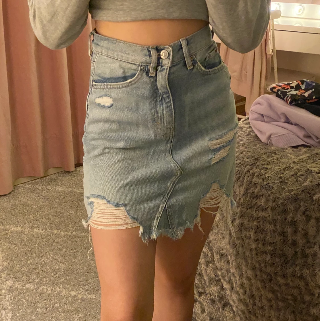 Sliten jeanskjol - 90