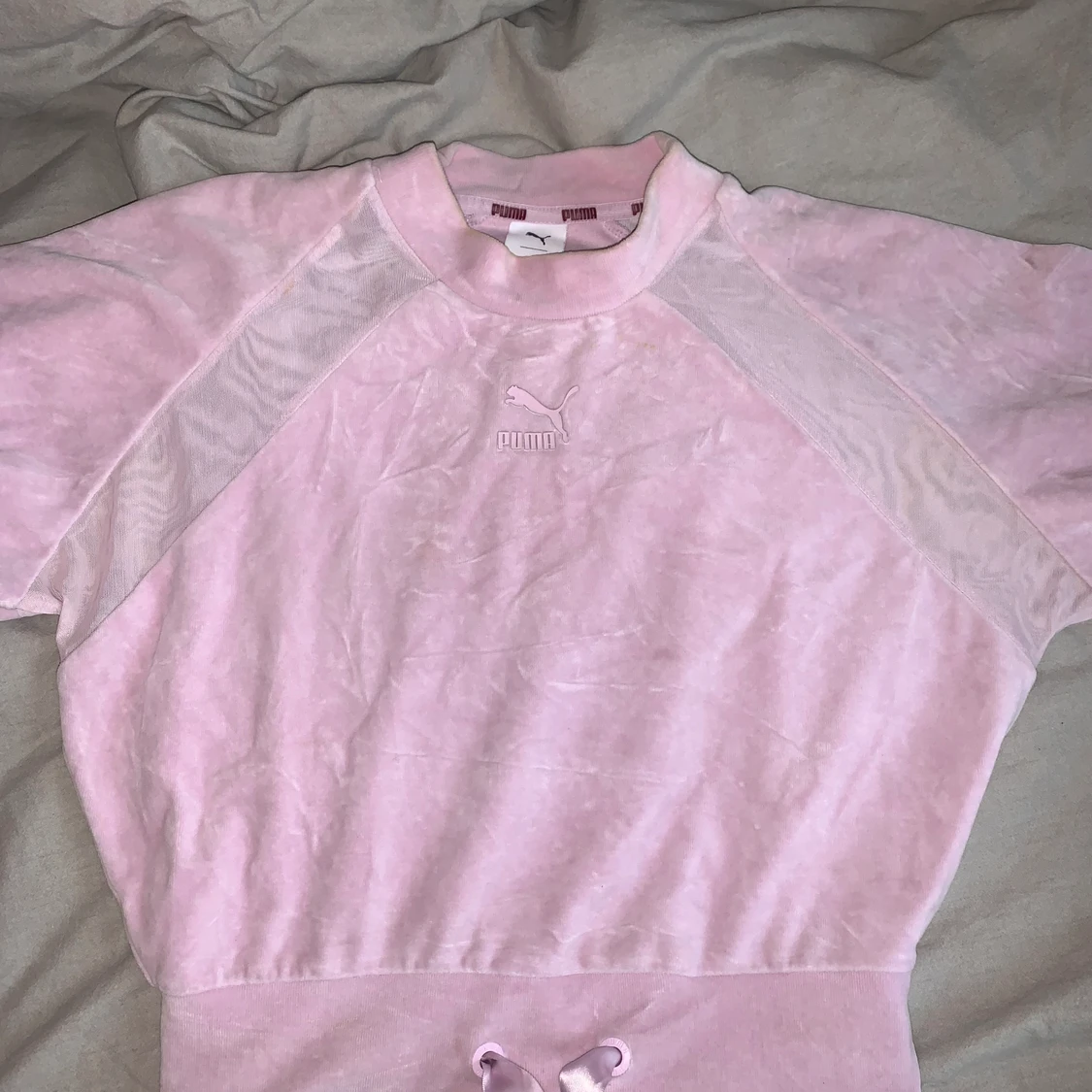 Puma tröja i rosa samett 