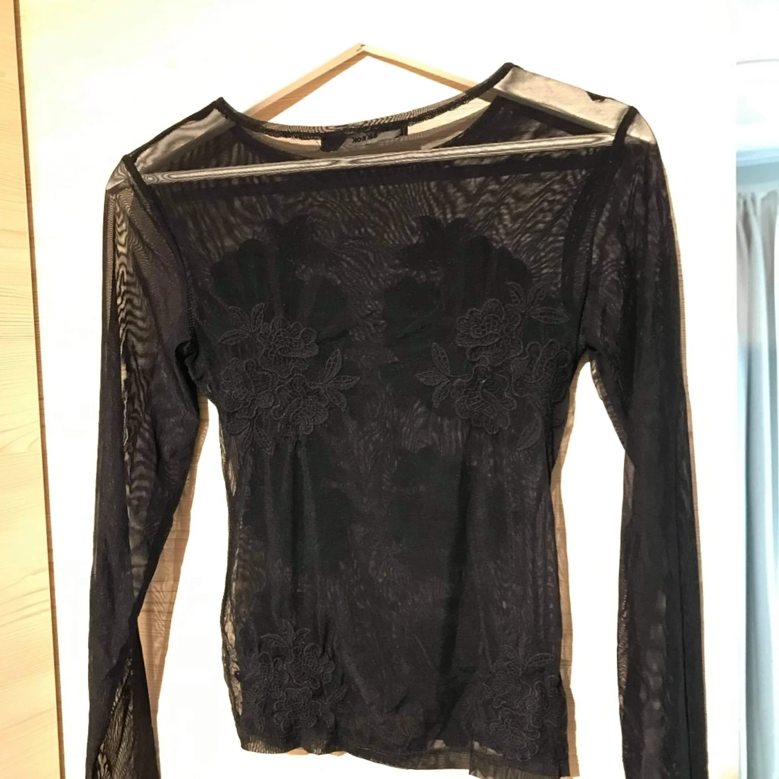 Svart mesh-topp - 90