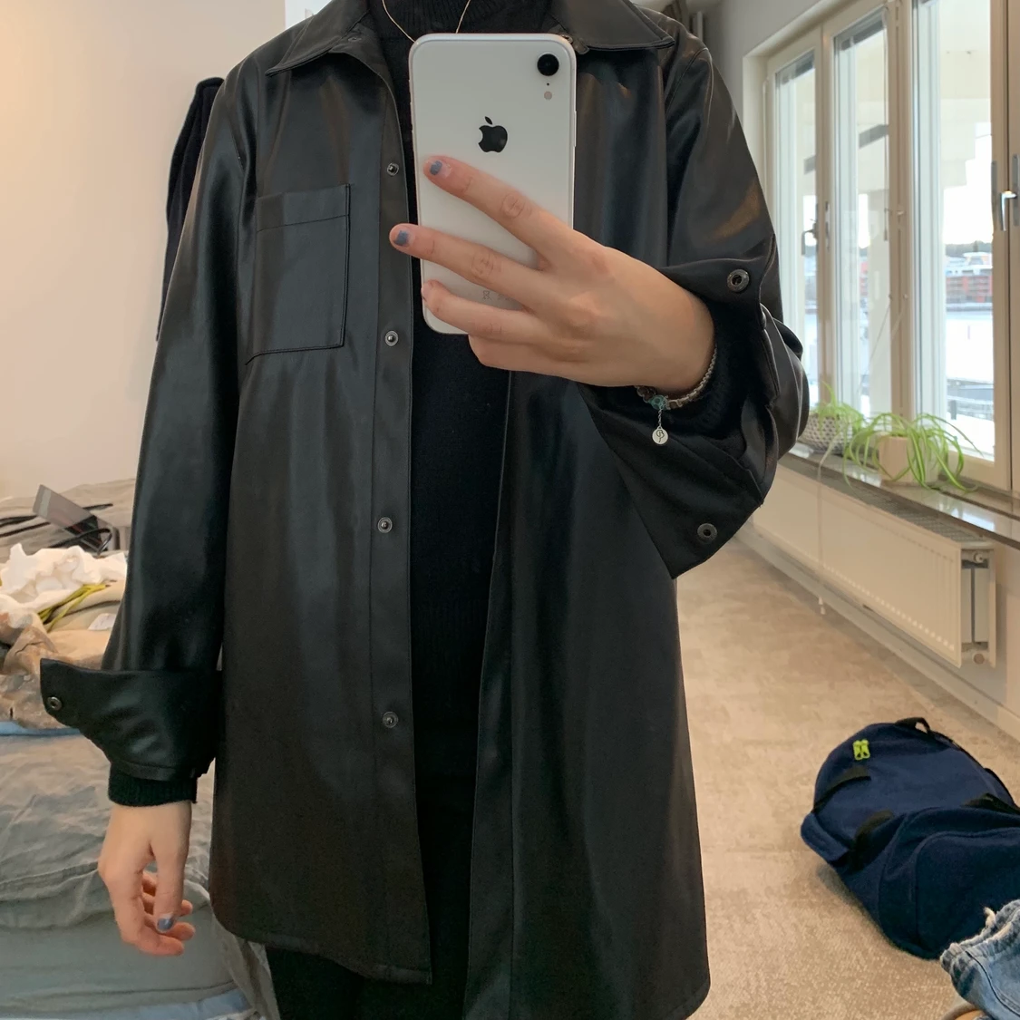 Läderjacka imitation