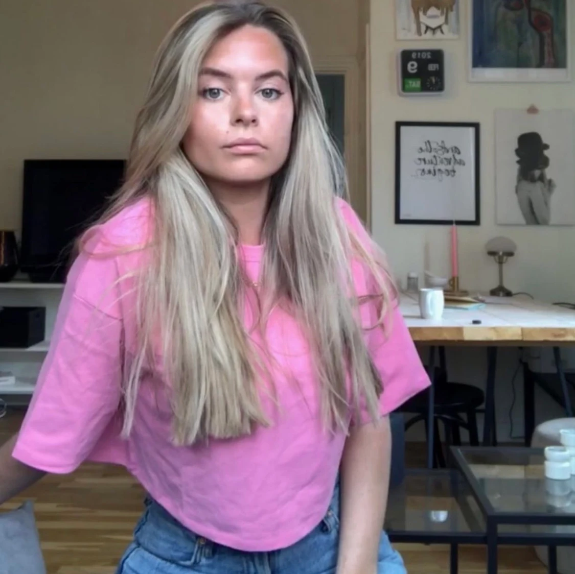 Rosa croppad tröja från junkyard