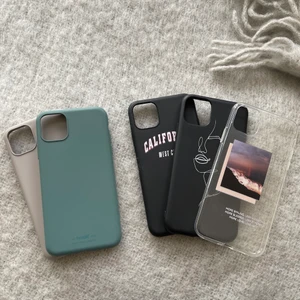 MOBILSKAL, IPHONE 11 PRO MAX💞 - Säljer nu jätte fina skal till en iPhone 11 PRO MAX💖 Två holdit skal (se andra bilden) i färgerna ”silicon moss green” och ”silicon taupe”. Och tre skal från shein (se tredje bilden). Alla skalen är i toppskick!!💞Kan tänkta mig att sälja alla skalen för 110 kr + frakt, vilket nästan ett bara holdit skal kostar!✨💞
