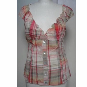 rutig topp från jane norman stl L - köpt sent 90-tal/tidigt 2000-tal från jane norman. storlek L. möts upp (stockholm) eller fraktar 👾