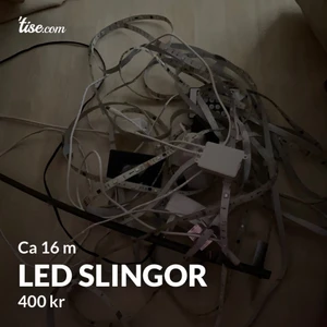 Led slingor  - Helt fungerande RGB slingor. Två st 5 meters och två mindre. Inget fel på dom, dosor medföljer.