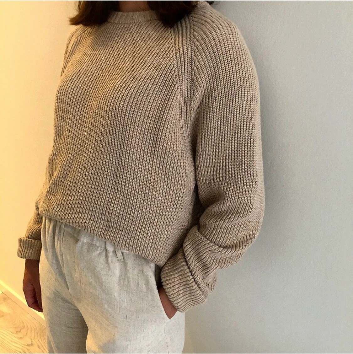 Beige Tröja från ZARA, Storlek M - 90