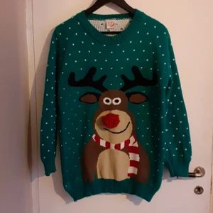 STICKAD TRÖJA STRL M/L RUDOLF MED RÖDA MULEN - STICKAD TRÖJA STRL M/L RUDOLF MED RÖDA MULEN, hel & fin. Djur & rökfritt hem