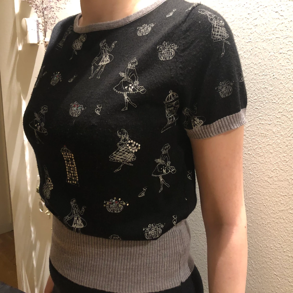 Svart grå top stl M - 91