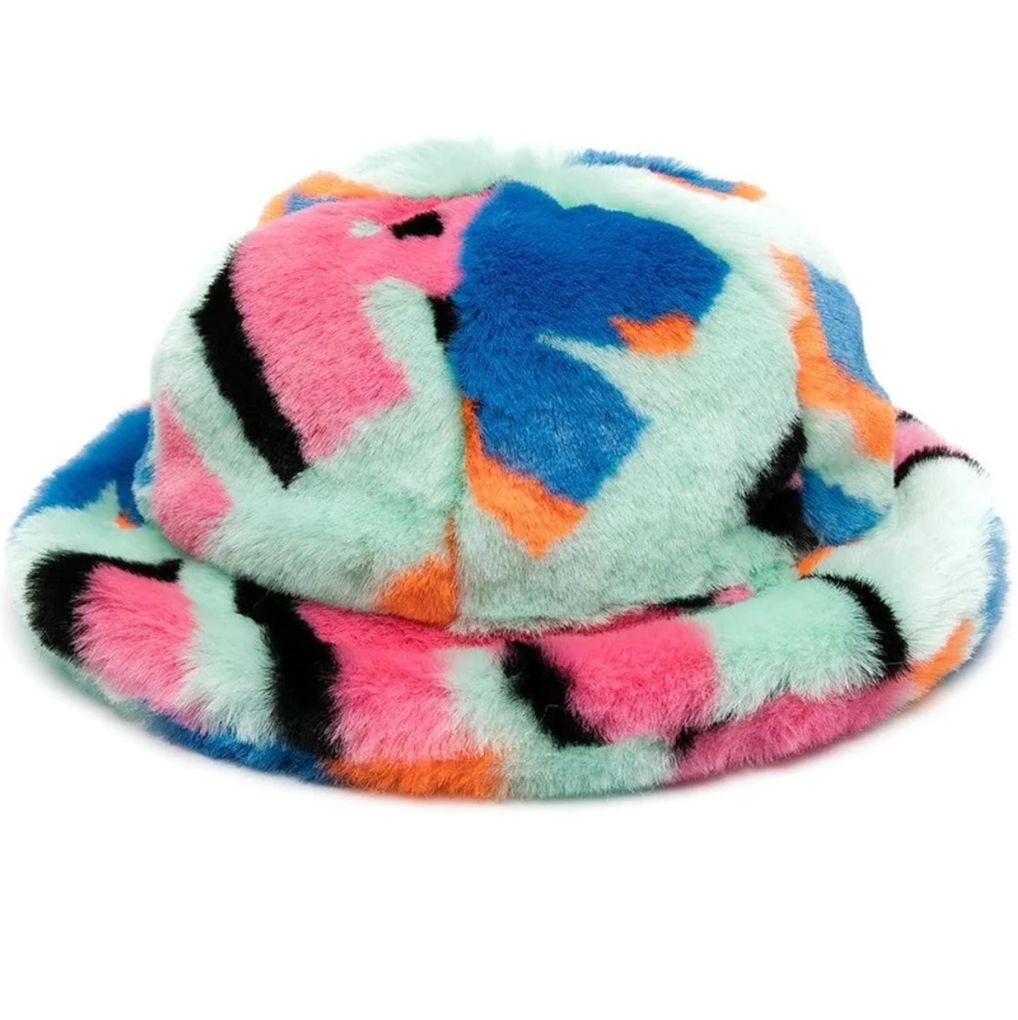 KIRIN all-over logo faux-fur bucket hat - 90