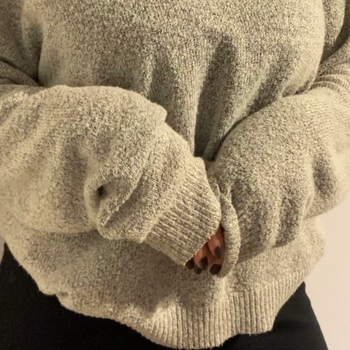 Grå mjuk stor kofta - 90