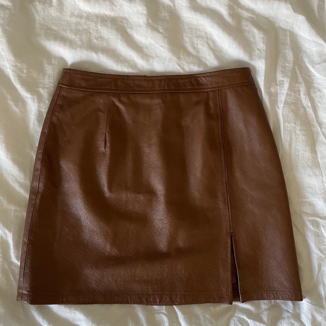 Brun läderkjol  - 90