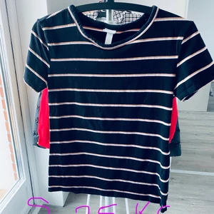 Randig svart vit t-shirts i stl S - Randig i stl S