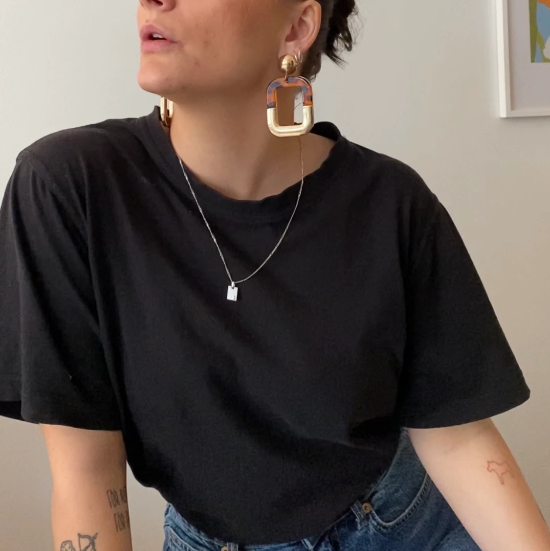 Stora örhängen med mönster 🧡 - 90