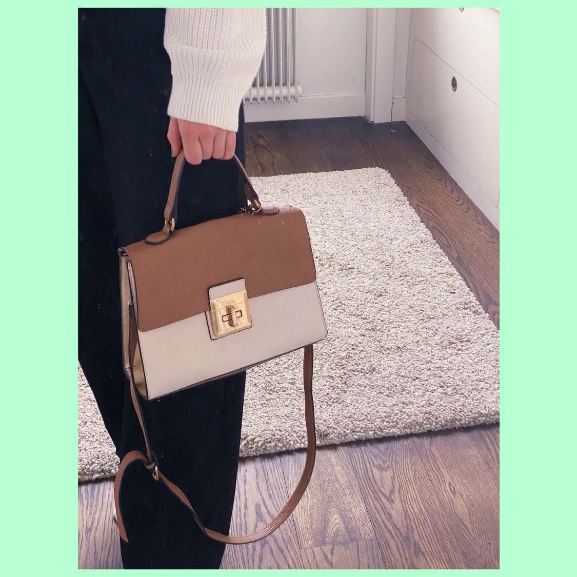 Faux Leather Handbag - 90