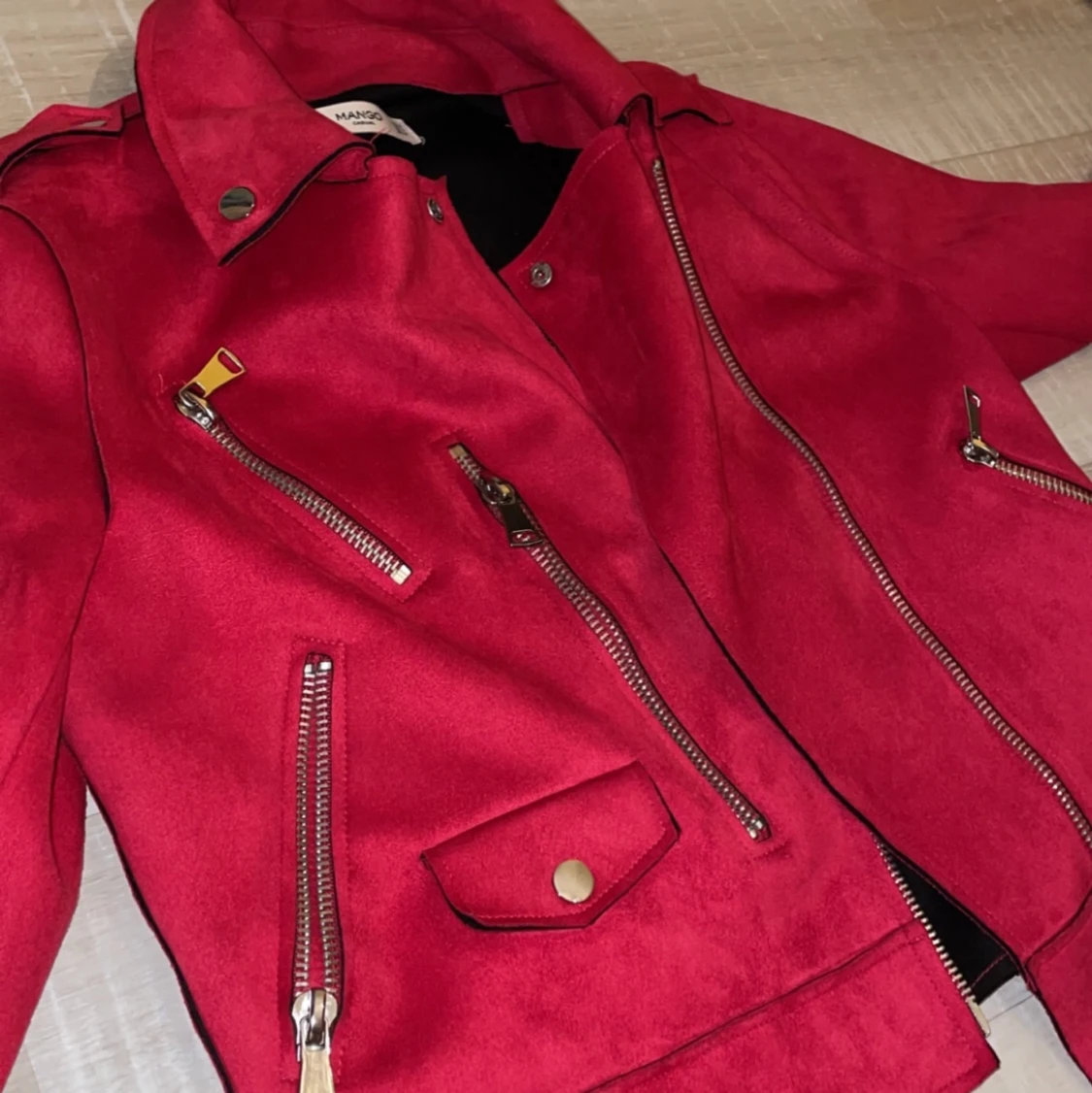  skinnjacka i mocka material - 90