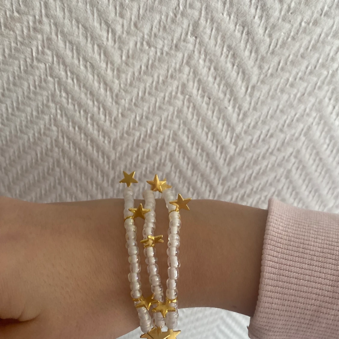 Rosa/vita armband  - 90