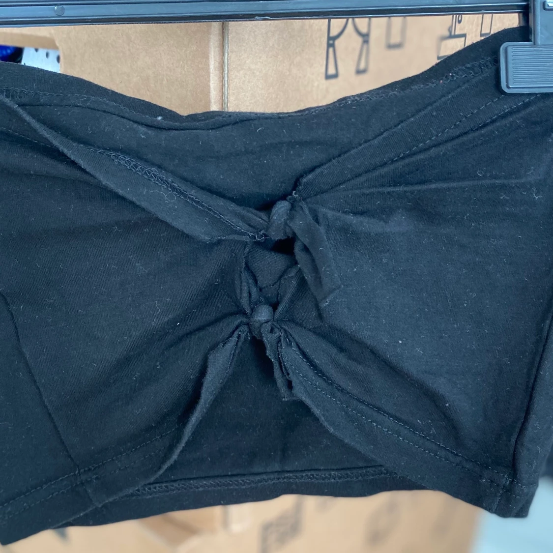 Svart tubtopp i S med tryck - 91