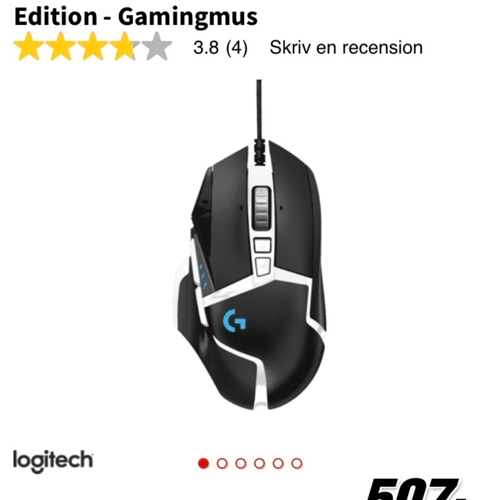 Gaming mouse. Logitech g502 hero. Can send but u pay for the money.. Övrigt.