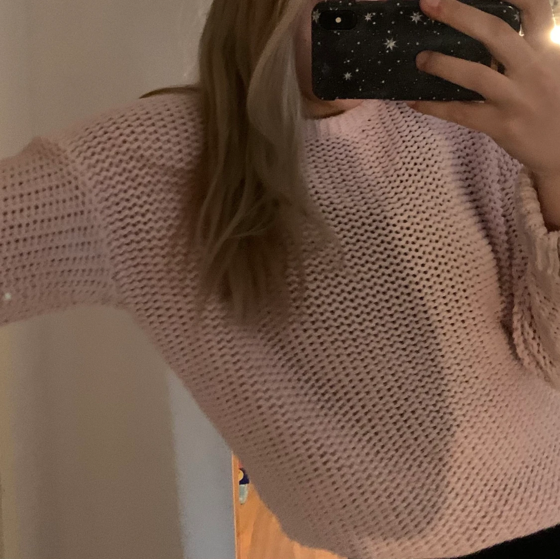 Rosa stickad tröja! - 90