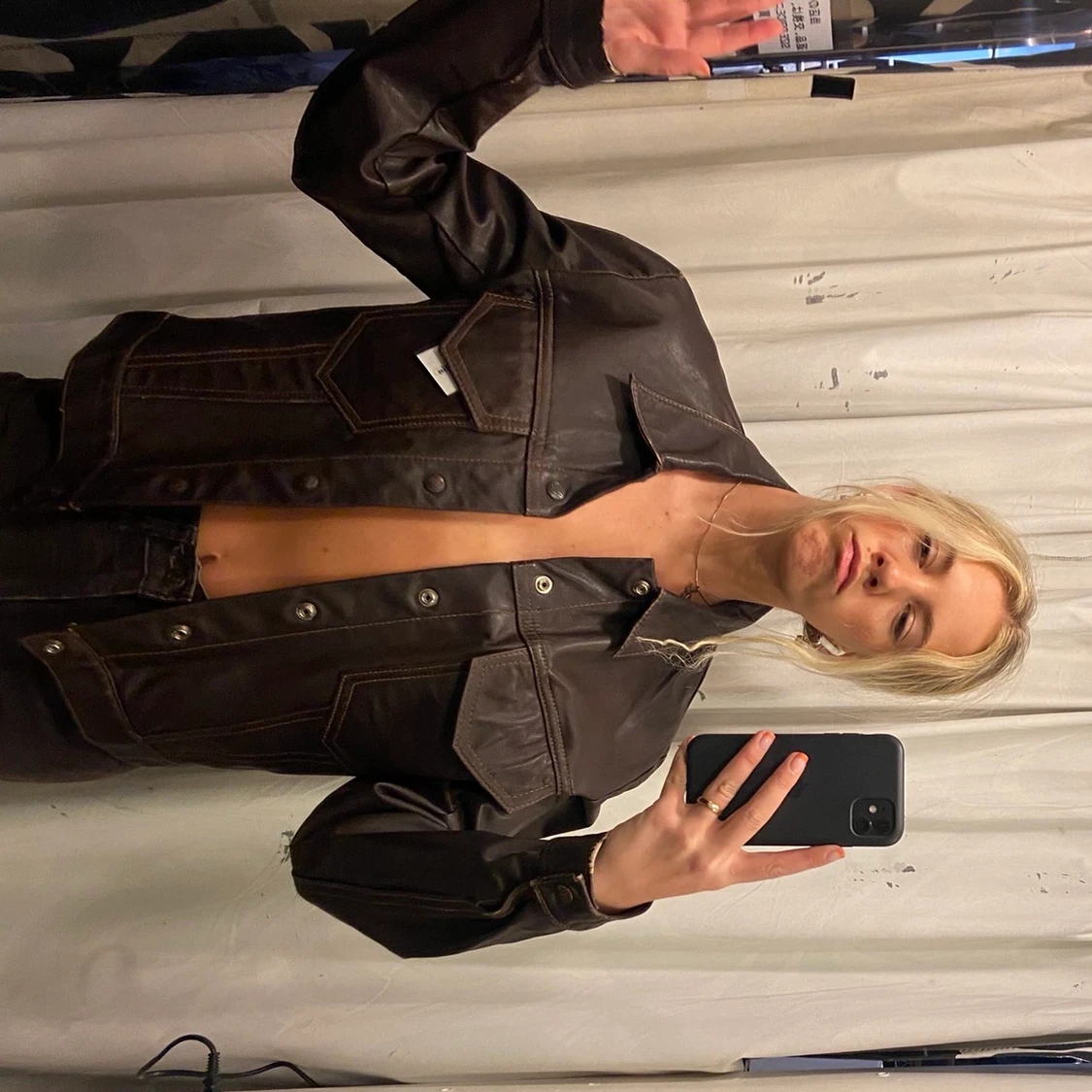 Vintage läder jacka  - 90