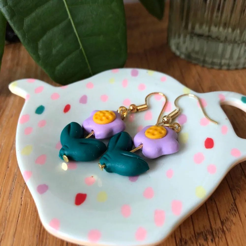 Earrings made of polymer clay- light weight- colorful . Accessoarer.