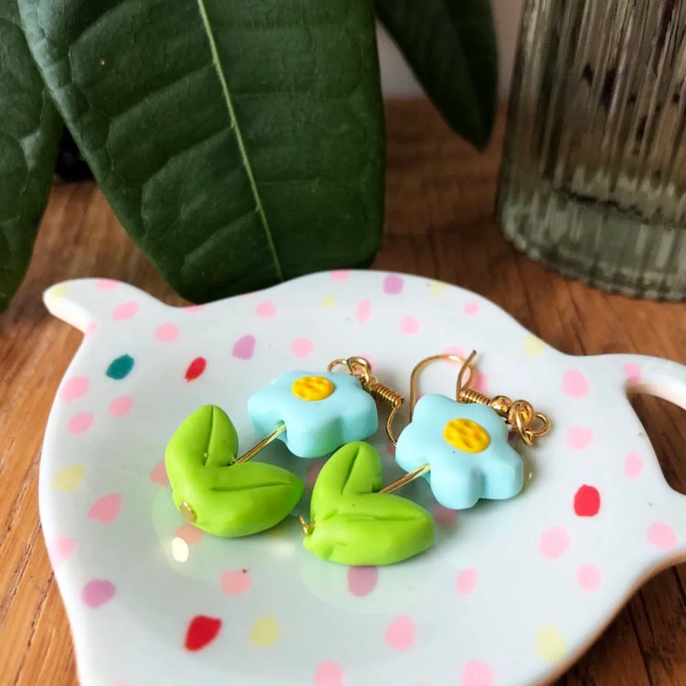Earrings made of polymer clay- light weight- colorful . Accessoarer.