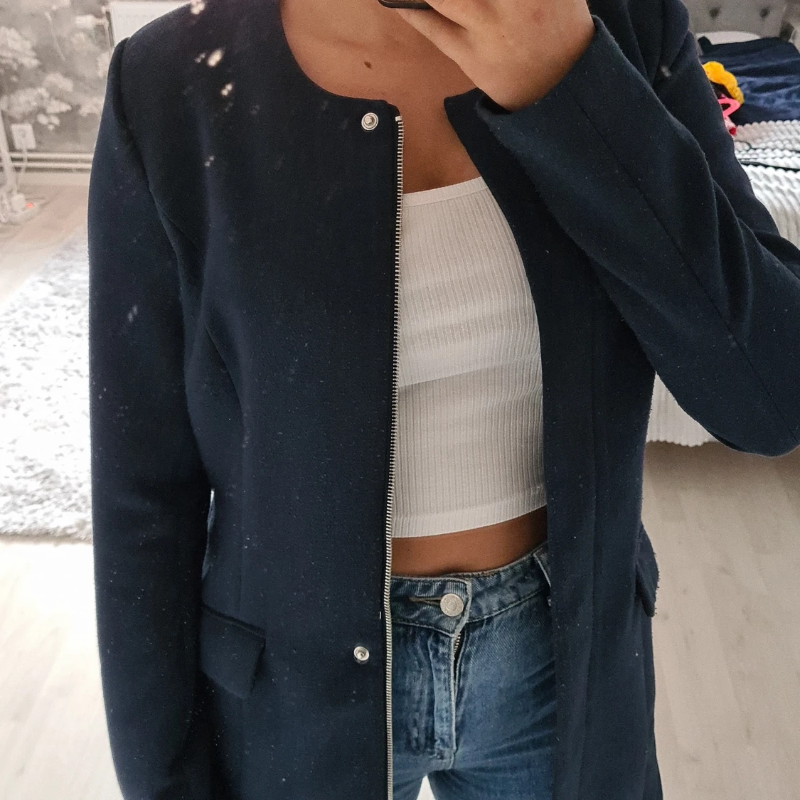 Marinblå kappa - 90