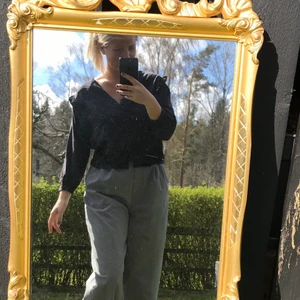 Blus - Fin svart blus som jag inte använder längre. Väldigt fin att ha åt båda hållen, man kan ha den stäng eller läppen då det är knappar i hela ryggen. Väldigt fin, lite kortare i armarna. Vet inte strl men skulle säga en S 