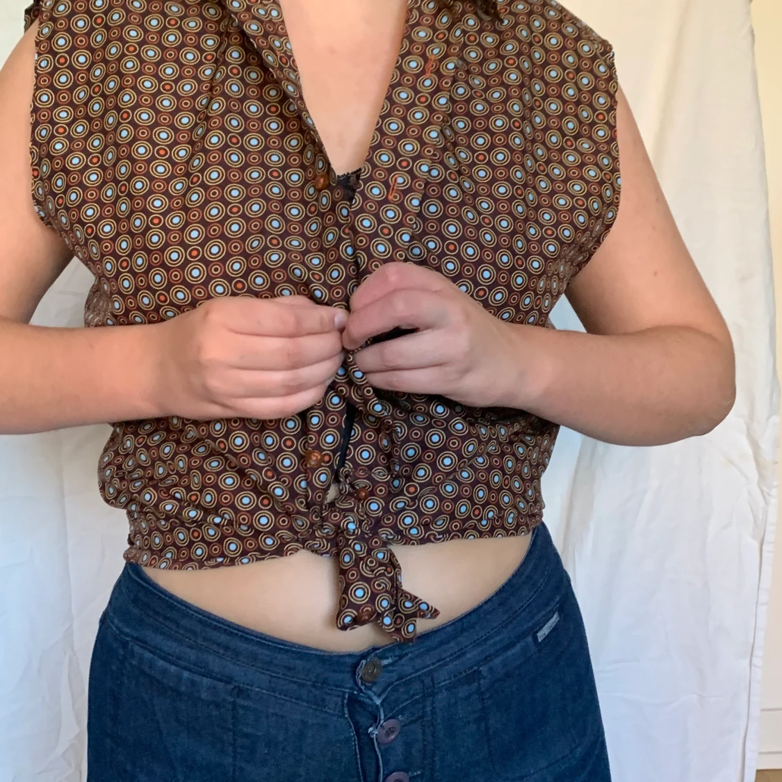 Brun kortärmad skjorta  - 91