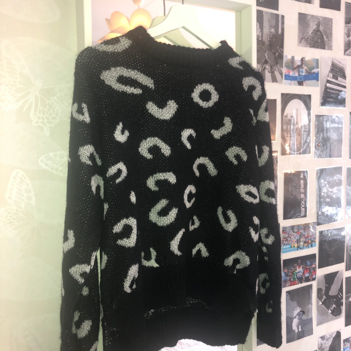 Stickad mönstrad tröja  - 90