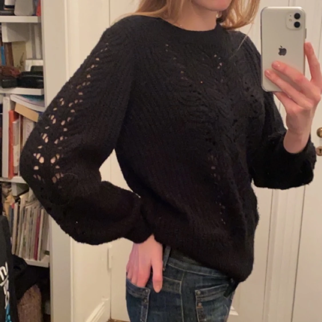 Stickad svart tröja! - 90