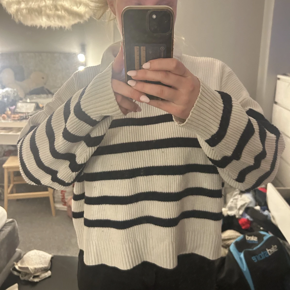 Stickad halv-zip - 90