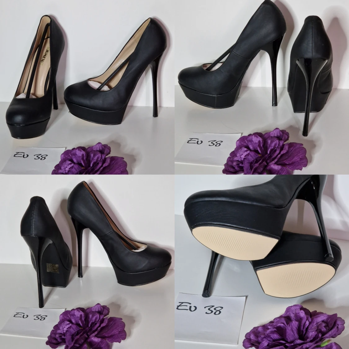 Pumps i läderimitation strl 38 - 90