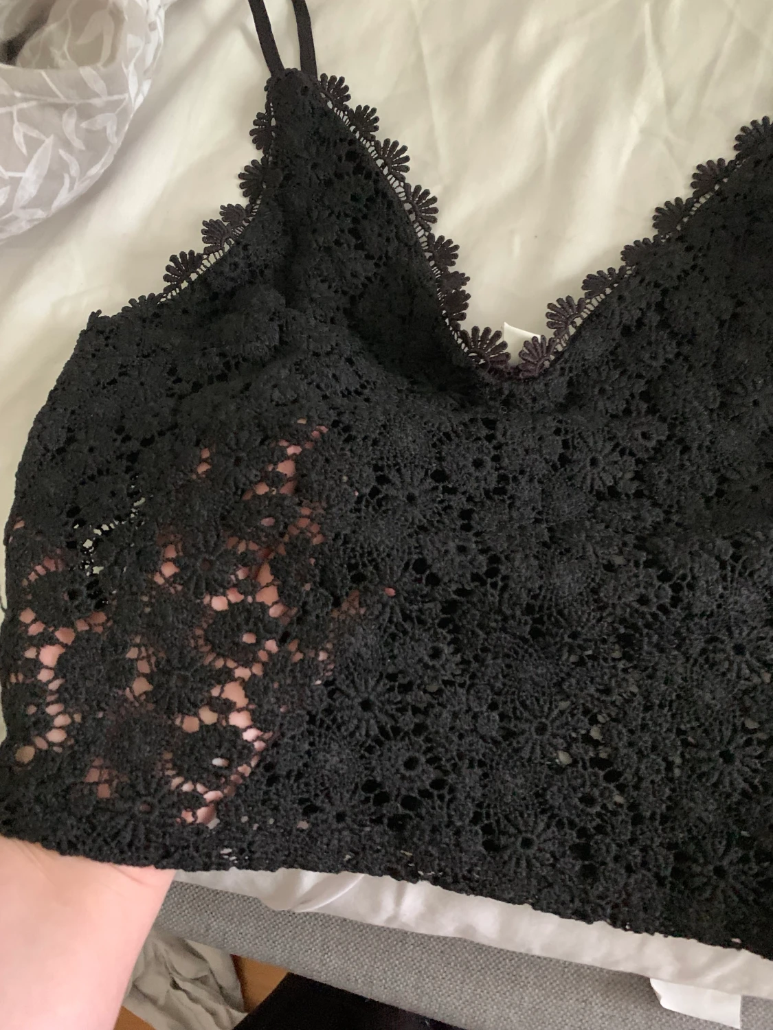 Svart spets topp  - 90