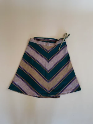 Vintage Handmade Cotton Striped Skirt - Vintage Handmade Skirt with Multicolor Striped Design. Best worn with a Fitted Top. Some natural defects due to the handcrafted nature of the piece. Good condition. Made in Chile  57 CM/ 22.4 IN Length 80 CM/ 31.5 IN Waist 90 CM/ 35.4 IN Hips