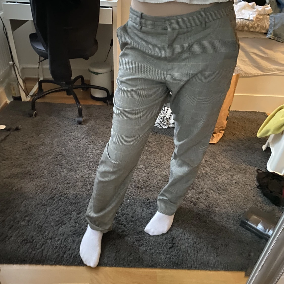 Rutiga kostymbyxor - 90