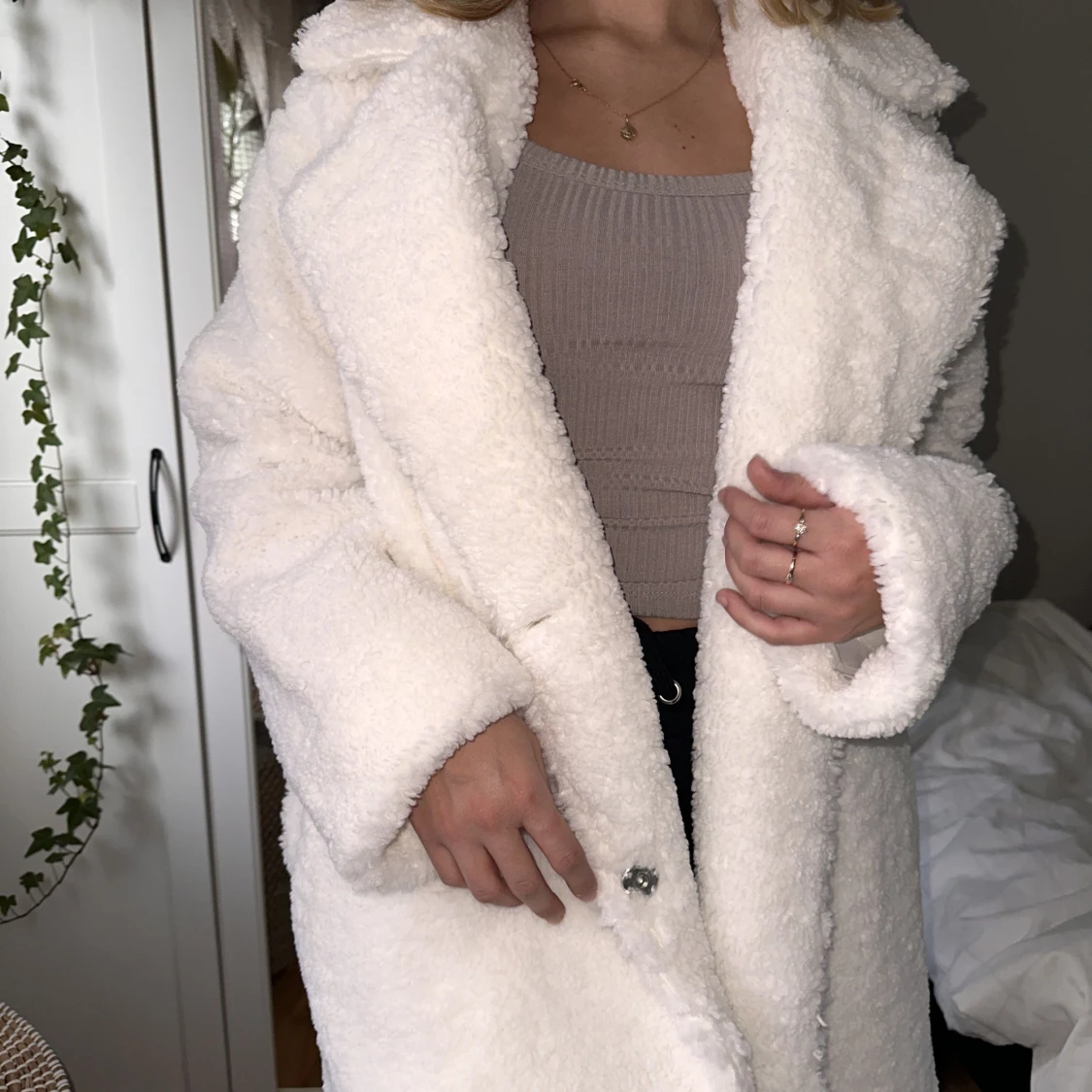 Vit Teddy Jacka XS  - 90